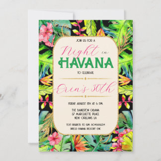Night in Havana Invitations, Cuba Havana Invitation