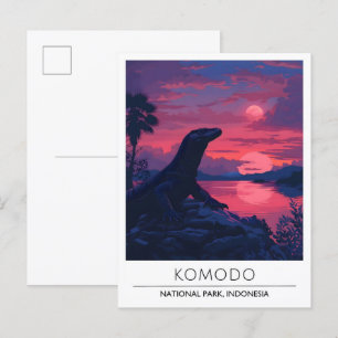 Night in Komodo National Park Indonesia Travel Postcard