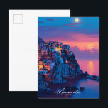 Night in Manarola Italy Vintage Travel  Postcard<br><div class="desc">Night in Manarola Italy Vintage Travel Postcard</div>