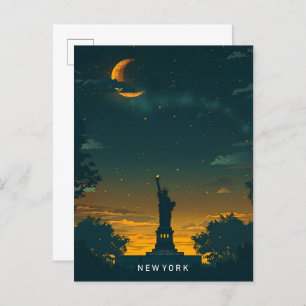 Night in New York USA Travel  Postcard