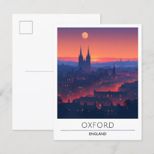 Night in Oxford England Travel  Postcard