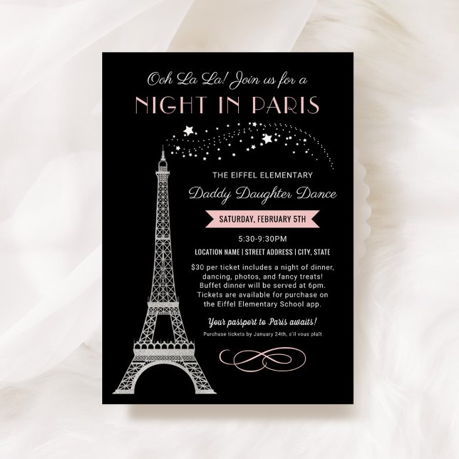 Night in Paris Daddy Daughter Dance Invitation (Creator Uploaded)