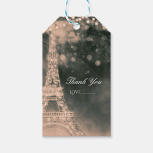 Night in Paris Eiffel Tower & Lights Elegant Favou Gift Tags