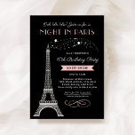 Night in Paris Girly Eiffel Tower Birthday Party Invitation<br><div class="desc">Ooh La La! This "Night in Paris" French inspired Birthday Party invitation for a 10 year old (or mademoiselles of any age) features a sparkling faux silver glitter Eiffel Tower and a chic colour scheme of light pink, black. The elegant and stylish text can be completely personalized with the birthday...</div>