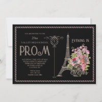 Night In Paris Prom Invitations