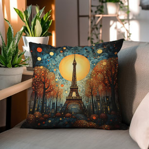 Night In Paris  Throw Pillow