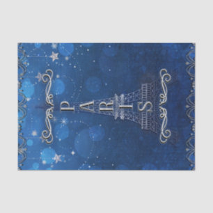 Night In Paris Under the Stars Blue Silver Party Tissue Paper