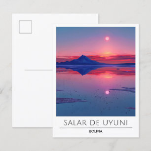 Night in Salar de Uyuni Bolivia Travel  Postcard