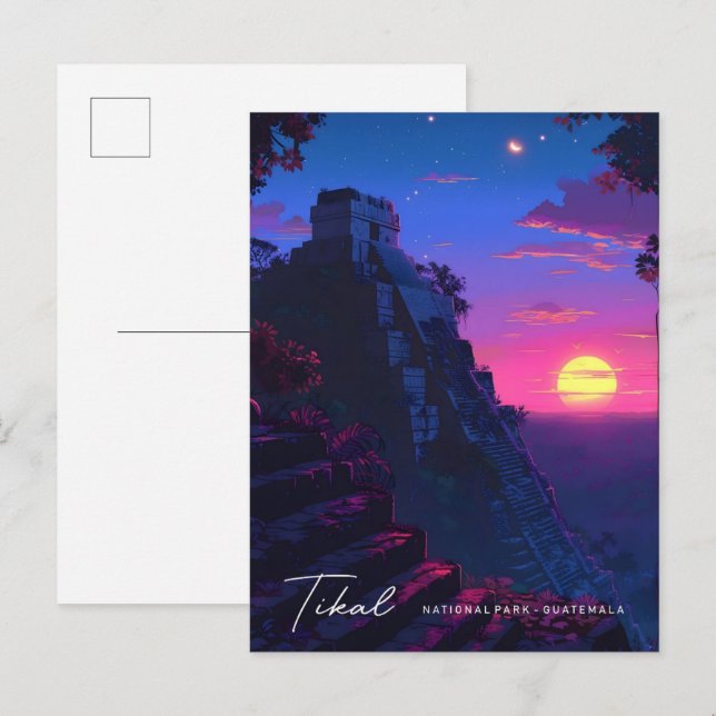 Night in Tikal National Park Guatemala Travel  Postcard (Front/Back)