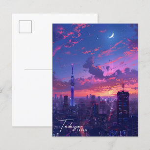 Night in Tokyo Japan Travel  Postcard