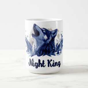 Night King - Howling Wolf with Moon Coffee Mug