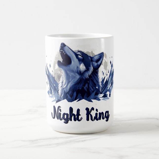Night King - Howling Wolf with Moon Coffee Mug (Center)