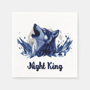 Night King - Howling Wolf with Moon Napkin