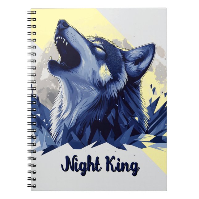 Night King - Howling Wolf with Moon Notebook (Front)