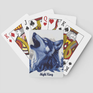 Night King - Howling Wolf with Moon Playing Cards