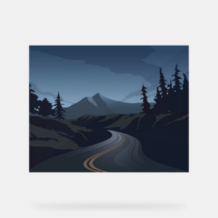 Night Landscape Acrylic Sign