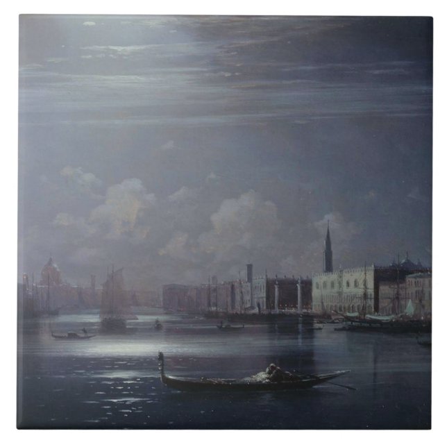 Night Landscape in Venice (Italian City) Tile (Front)