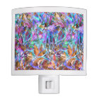 Night Light Floral Abstract Stained Glass