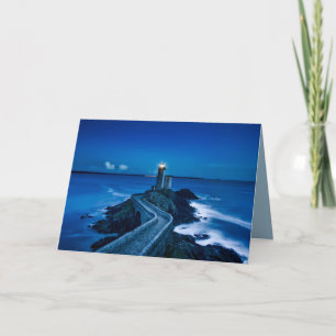 night lighthouse greeting card
