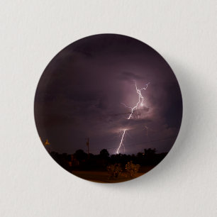Night lightning Storm clouds 2 Inch Round Button
