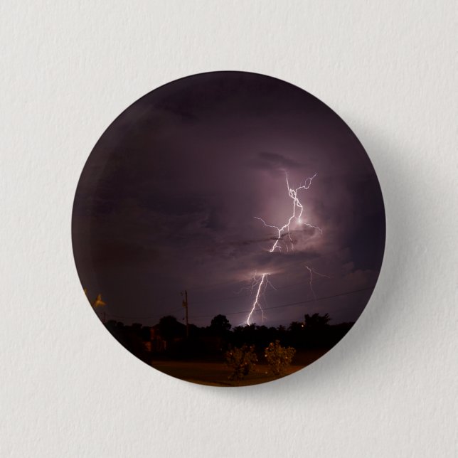 Night lightning Storm clouds 2 Inch Round Button (Front)
