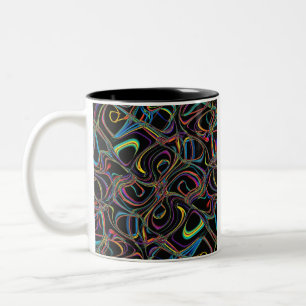 Night Lights Abstract Swirls Two-Tone Coffee Mug