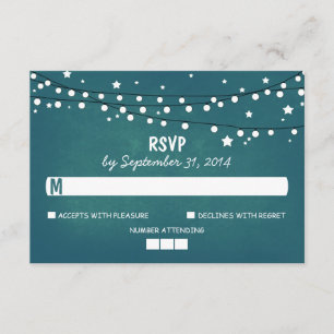 Night Lights and Stars Modern Wedding RSVP Card