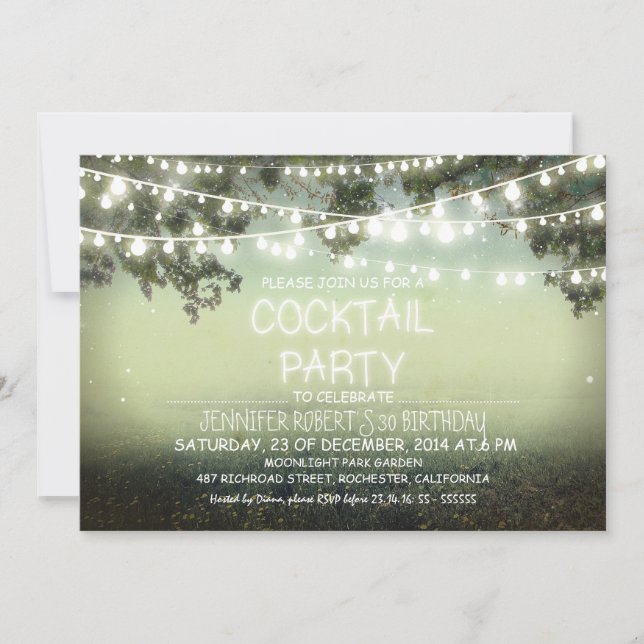 night lights Cocktail Party invitation (Front)