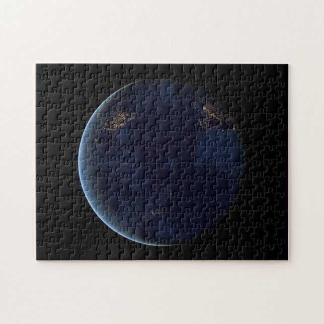 Night Lights on Planet Earth (Western Hemisphere) Jigsaw Puzzle (Horizontal)