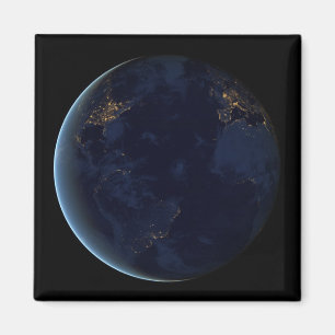 Night Lights on Planet Earth (Western Hemisphere) Magnet
