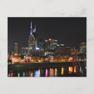 Night Lights Reflections Nashville,Tn - Postcard