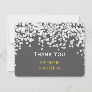 Night Lights Star Lights Yellow Grey Thank You Card