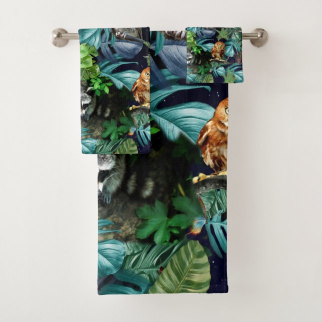 Night-live party celebration themes bath towel set (Insitu)