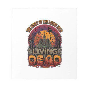 Night Living Dead Halloween Haunted House Witch Sk Notepad