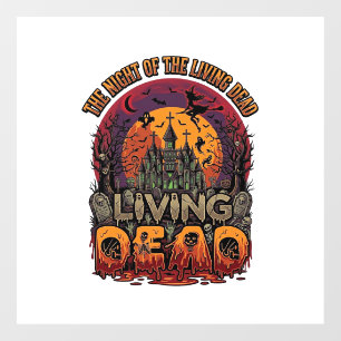 Night Living Dead Halloween Haunted House Witch Sk Window Cling