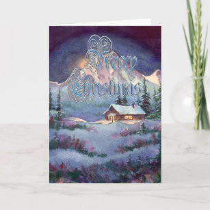 Log Cabin Christmas Cards Zazzle Ca