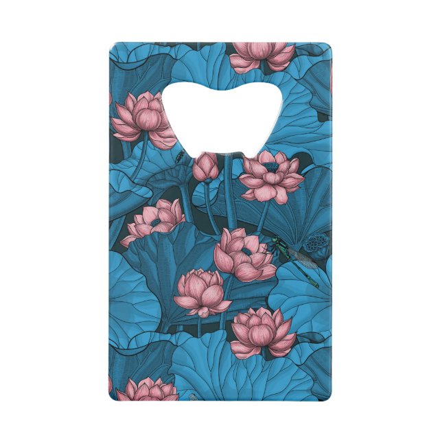 Night lotus garden credit card bottle opener (Front)