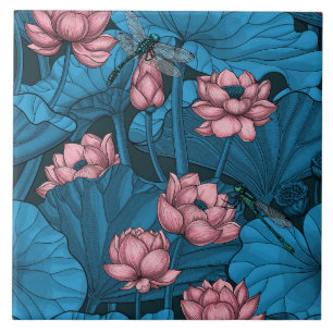 Night lotus garden tile