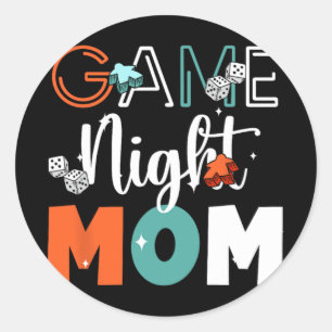 Night Mom Tabletop Board Games Mothers Day Classic Round Sticker