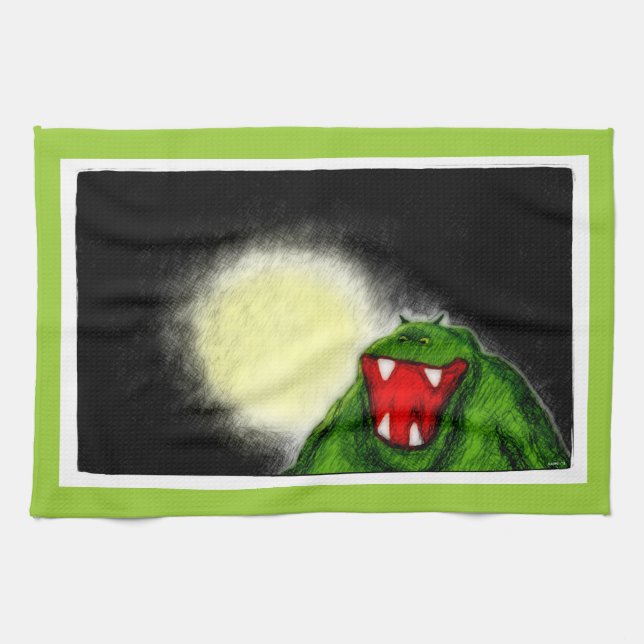 Night Monster Kitchen Towel (Horizontal)