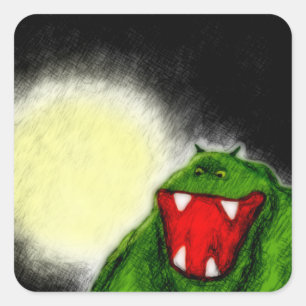 Night Monster Square Sticker