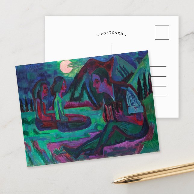Night Moon | Ernst Ludwig Kirchner Postcard (Creator Uploaded)
