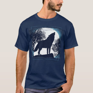 Night Moonlight Howling Alpha Wolf T-Shirt