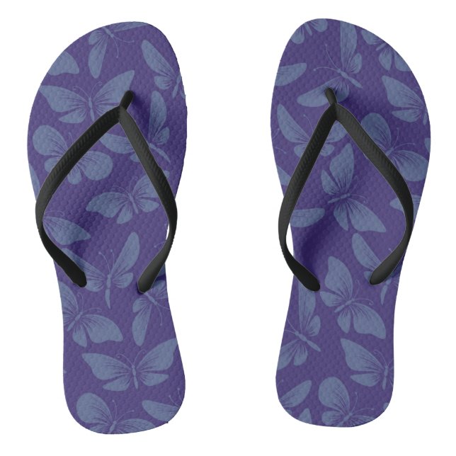night moth butterflies background flip flops (Footbed)