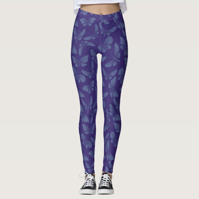 night moth butterflies background leggings (Front)