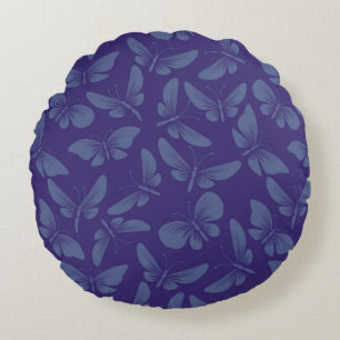 night moth butterflies background round pillow