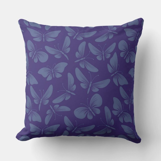 night moth butterflies background throw pillow (Front)