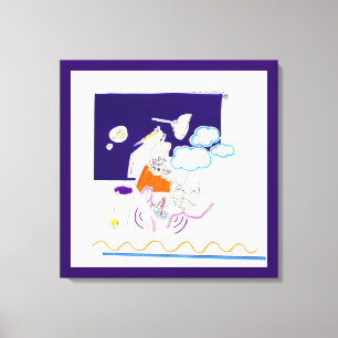 Night & Nap Drawings 11 She looked at her palm Canvas Print