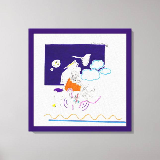 Night & Nap Drawings 11 She looked at her palm Canvas Print (Front)