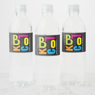 Night Neighbourhood Block Party Retro Typography Water Bottle Label
